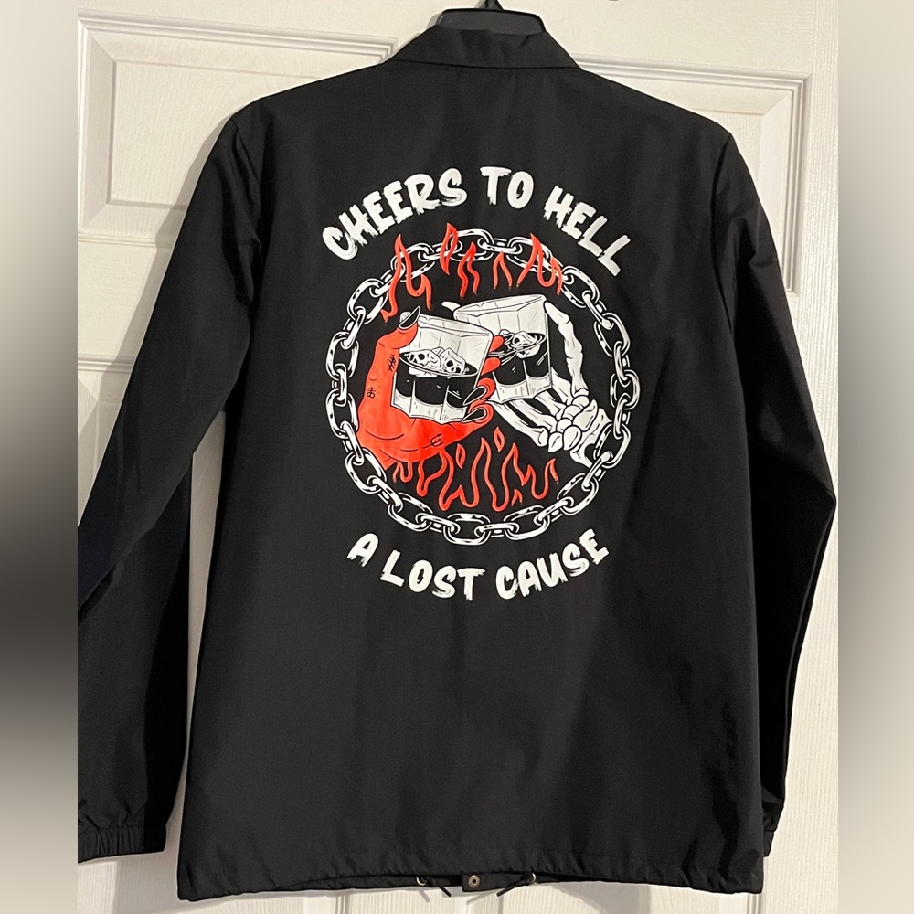 A Lost Cause “Cheers to Hell” wind breaker / jacket.  SIZE MEDIUM.